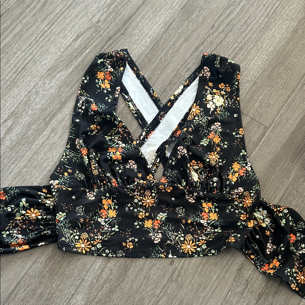 Floral Black Women's Top